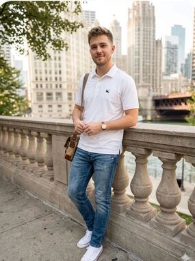 Peter Millar White Polo Shirt with Small Logo